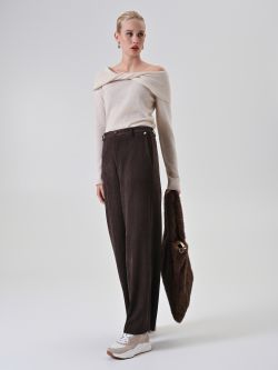 Chocolate Brown Corduroy Palazzo Pants sp_e1