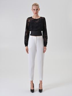 Black Flocked Blouse det_1
