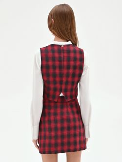 Red Tartan Vest det_3