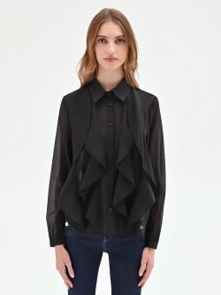 Black Ruffle Blouse det_2