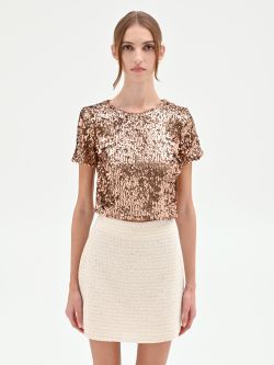 Bronze Sequin Crop Blouse det_2