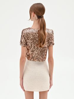 Bronze Sequin Crop Blouse det_3
