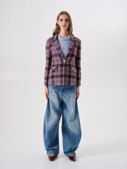 Burgundy Tweed Blazer det_1