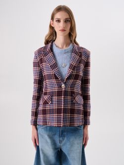 Burgundy Tweed Blazer det_3