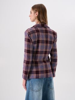 Burgundy Tweed Blazer in_i4