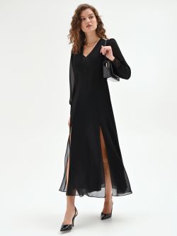 Black Midi Dress with Lace Details sp_e1