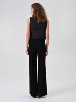 Black Chevron Palazzo Trousers det_3