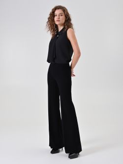 Black Chevron Palazzo Trousers in_i7