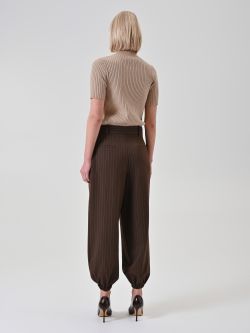 Chocolate Pinstripe High-Waisted Trousers det_3
