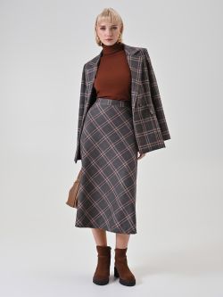 Rozkloszowana spódnica midi w kratę sp_e1