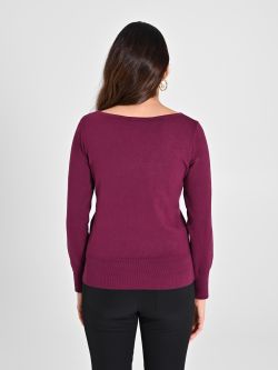 Bordeauxroter Langarmpullover in_i4