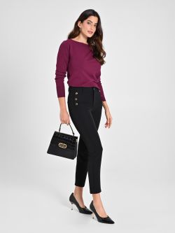 Bordeauxroter Langarmpullover in_i7