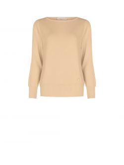  Kamelfarbener Langarmpullover det_1