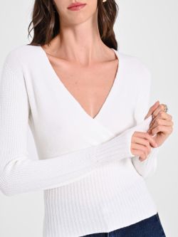 V neck crossover sweater on sale