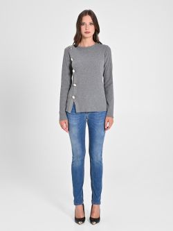 Pull gris Ecotec® à boutons det_1