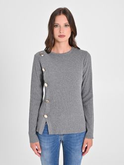Pull gris Ecotec® à boutons det_2