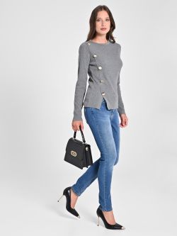 Pull gris Ecotec® à boutons in_i7