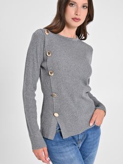 Pull gris Ecotec® à boutons sp_e1
