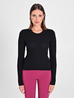 Black Ribbed Jumper det_2