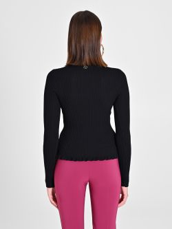 Black Ribbed Jumper in_i4