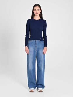 Blue Ribbed Jumper det_1