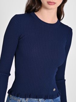 Blue Ribbed Jumper in_i5