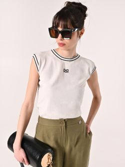 Top en maille noir et blanc sp_e1
