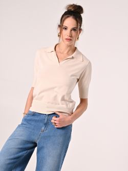 Polo en maille beige clair in_i7