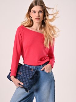 Pull fuchsia à épaule dénudée sp_e1