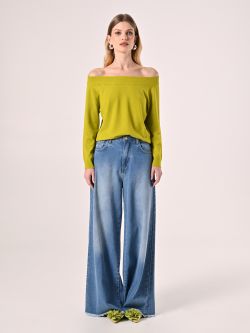 Green Off-the-Shoulder Jumper det_1