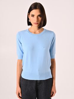 Sky Blue Short-Sleeved Jumper det_2