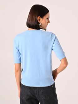 Sky Blue Short-Sleeved Jumper det_3