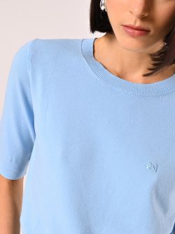Sky Blue Short-Sleeved Jumper in_i5