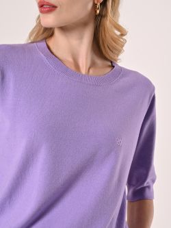 Lilac Short-Sleeved Boatneck Jumper in_i5