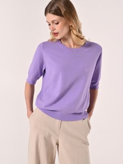 Lilac Short-Sleeved Boatneck Jumper in_i7