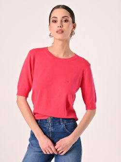 Pull fuchsia à manches courtes in_i7