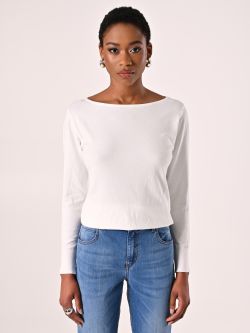 White Boatneck Jumper det_2