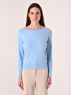 Pull bleu ciel encolure bateau det_2