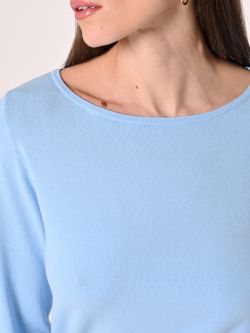 Pull bleu ciel encolure bateau in_i5