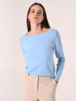 Pull bleu ciel encolure bateau in_i7
