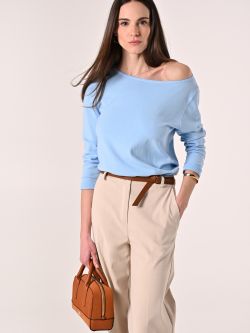 Pull bleu ciel encolure bateau sp_e1