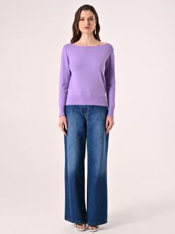Pull lilas encolure bateau det_1