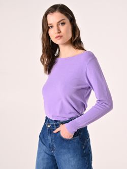 Pull lilas encolure bateau in_i7