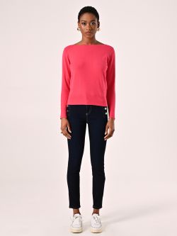Pull fuchsia encolure bateau det_1