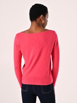 Pull fuchsia encolure bateau det_3