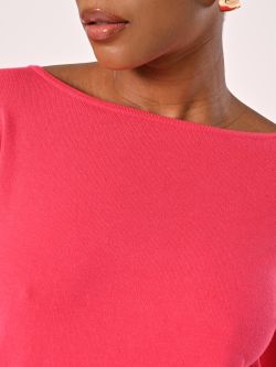 Pull fuchsia encolure bateau in_i5