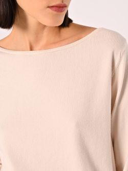 Light Beige Boatneck Jumper in_i5
