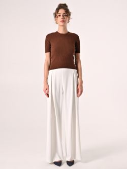 Chocolate Ribbed Crewneck Sweater det_1
