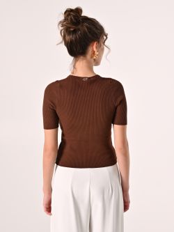 Chocolate Ribbed Crewneck Sweater det_3