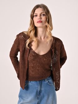 Lurex Knitted Cardigan in_i7